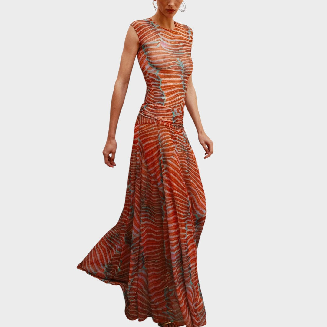 Fabiana - Body Elegante com Saia Comprida