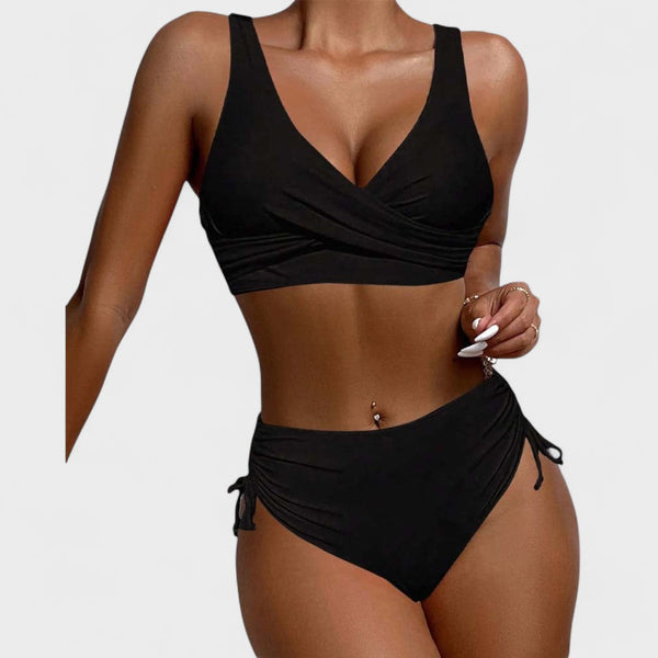 Helena - Biquíni Cintura Alta com Top Cruzado