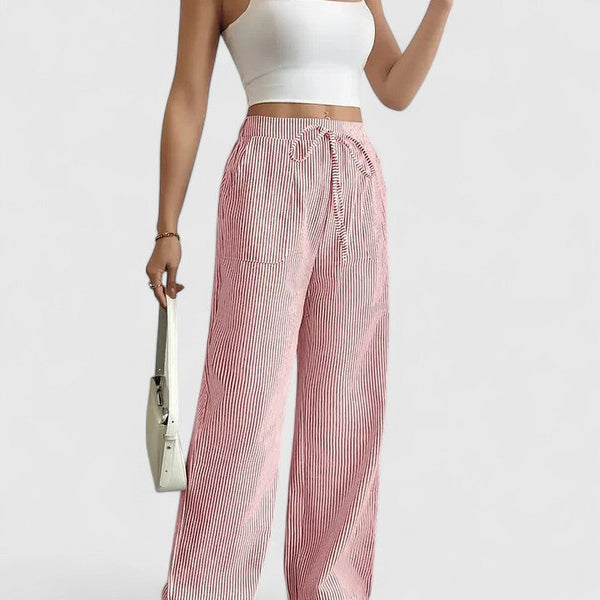 Maria - Calças largas confortáveis com detalhes elegantes